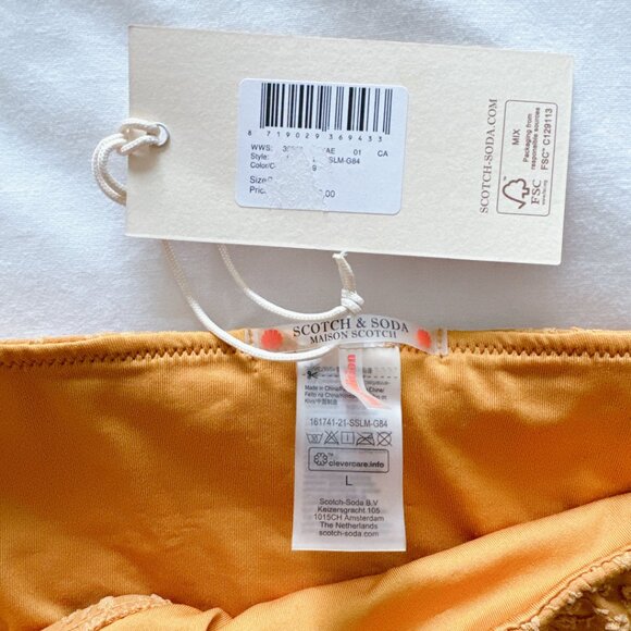 Scotch & Soda Bikini Bottom NWT Size Large mustard yellow bathing suit swim - Picture 2 of 7